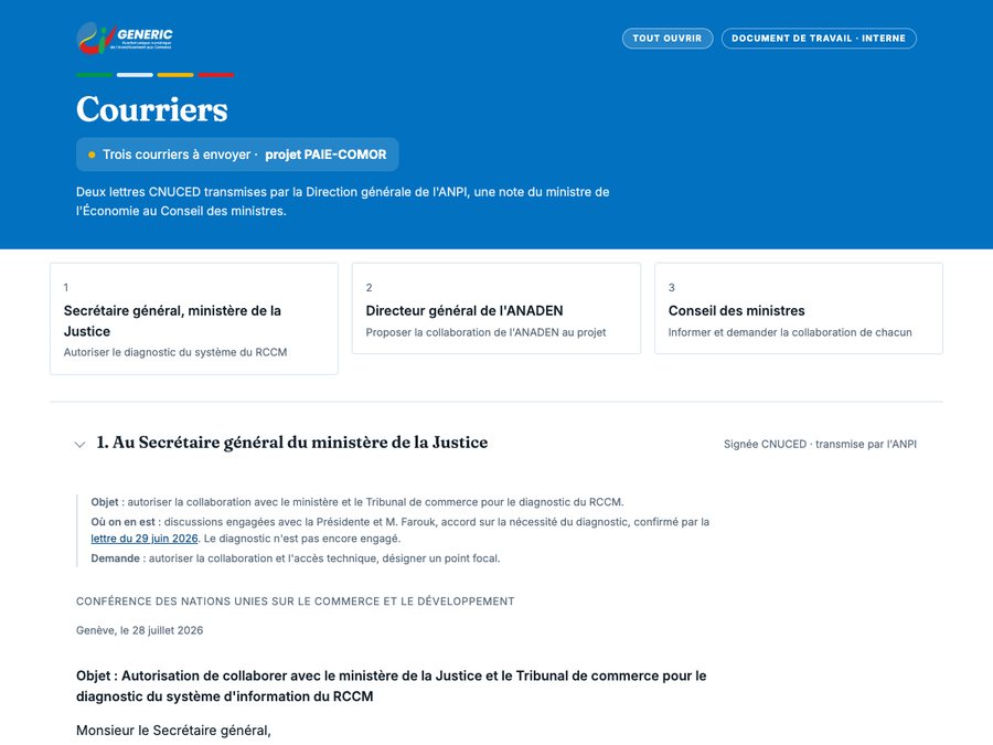 Courrier officiel