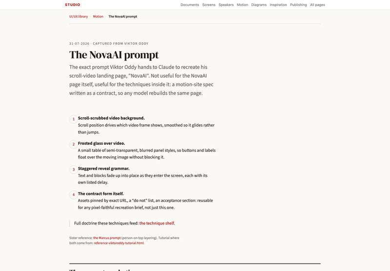 Top of the scroll-scrubbed video and glass system page