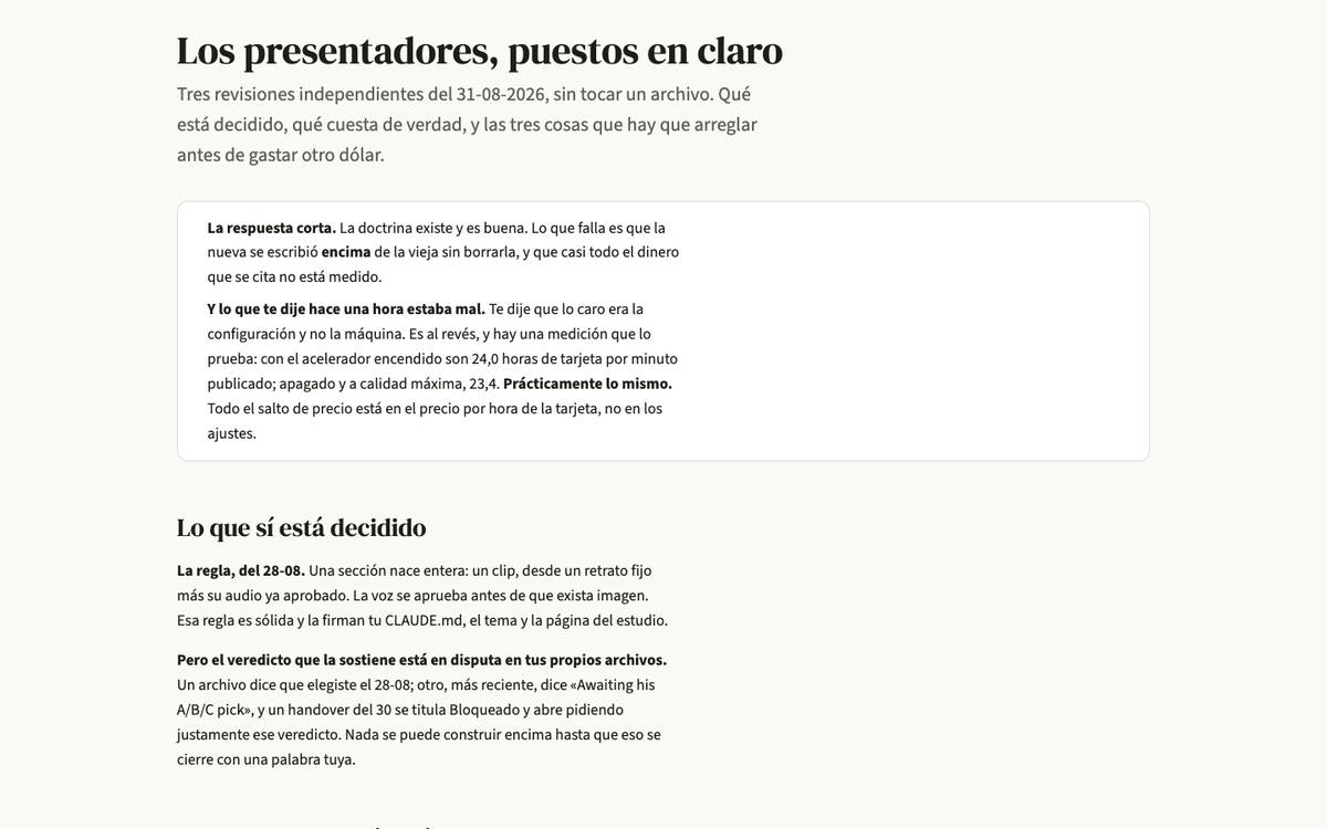 The speakers, set straight (in Spanish)