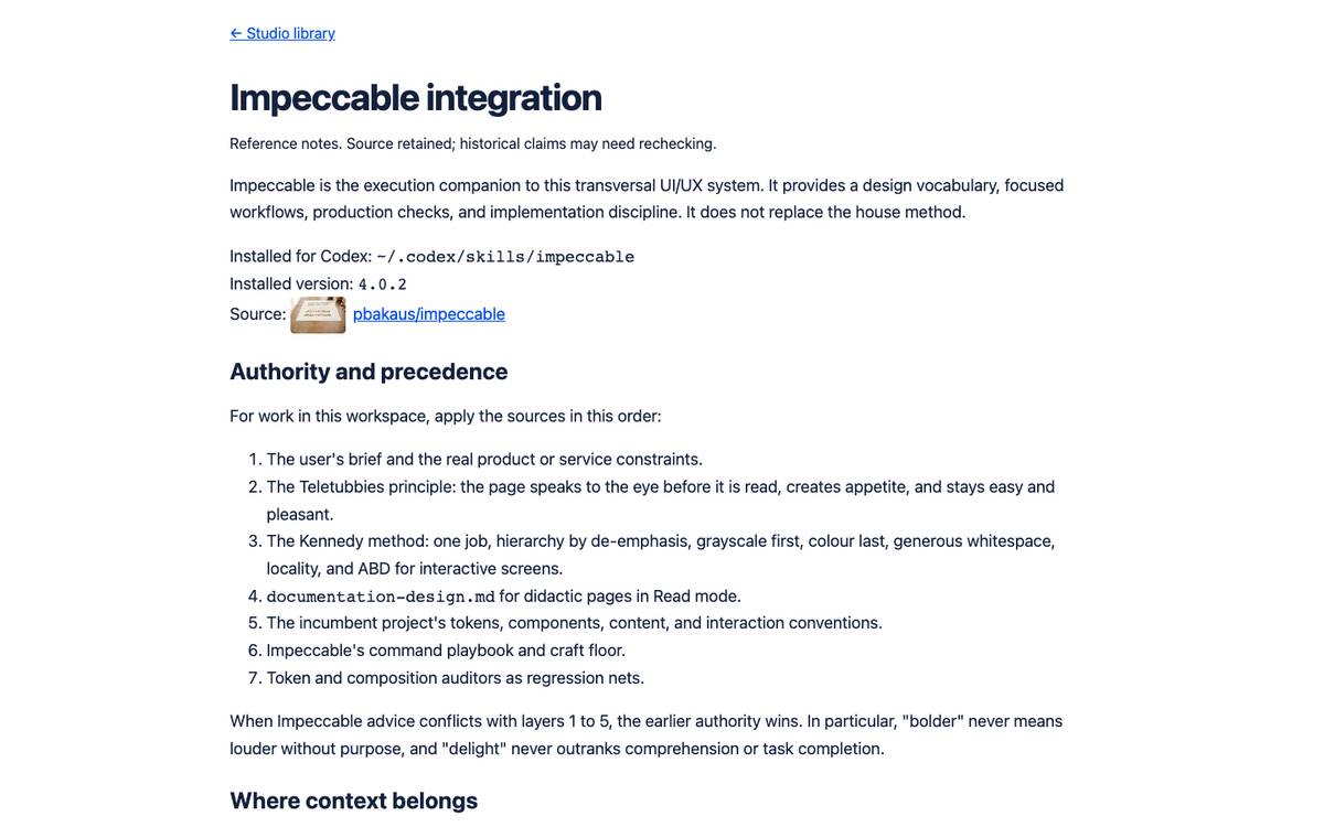 Impeccable integration
