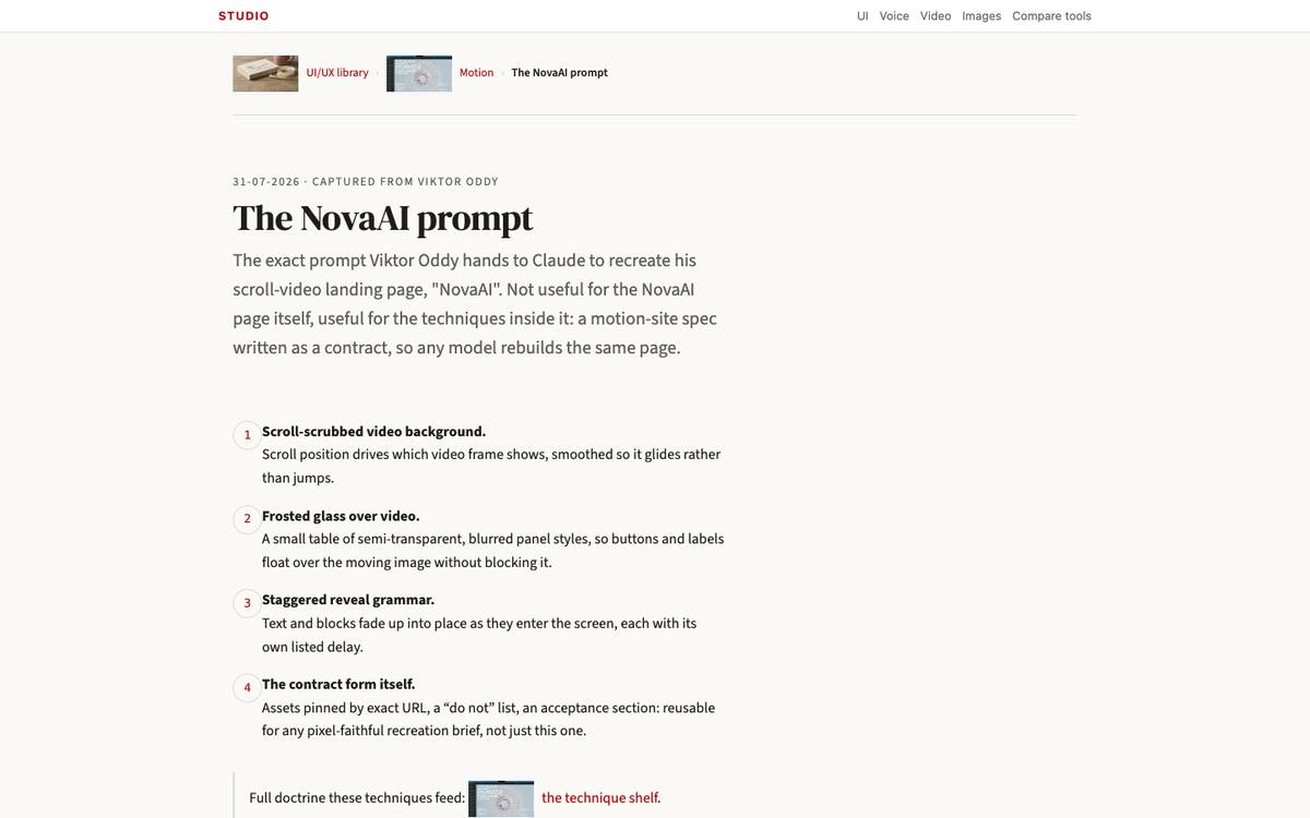 The NovaAI prompt