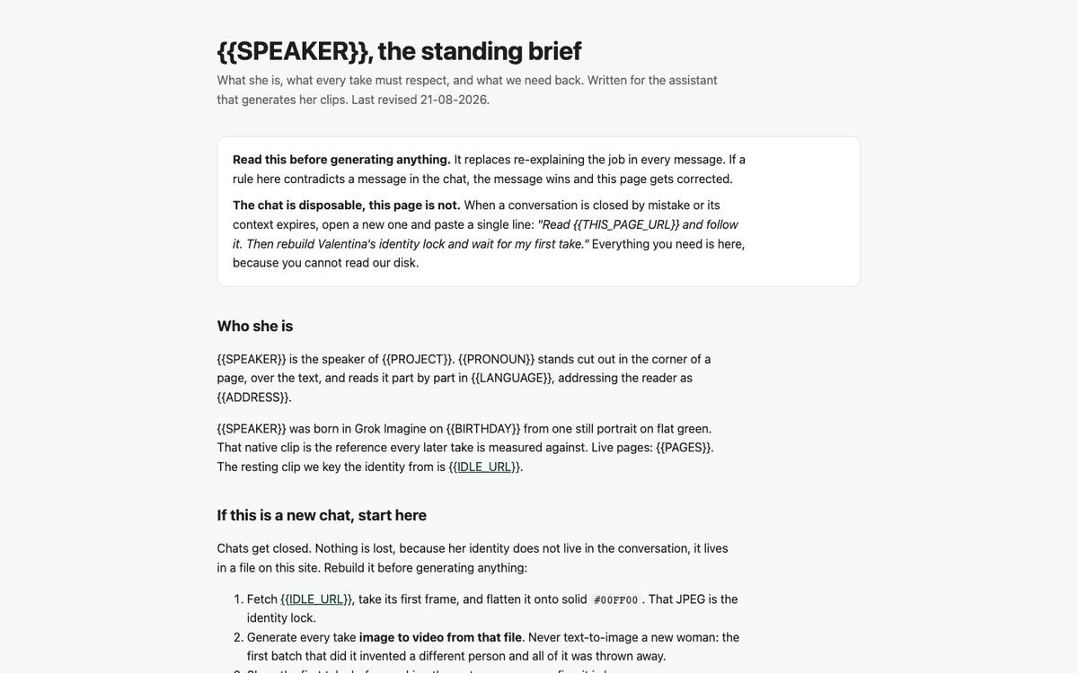 Speaker brief template