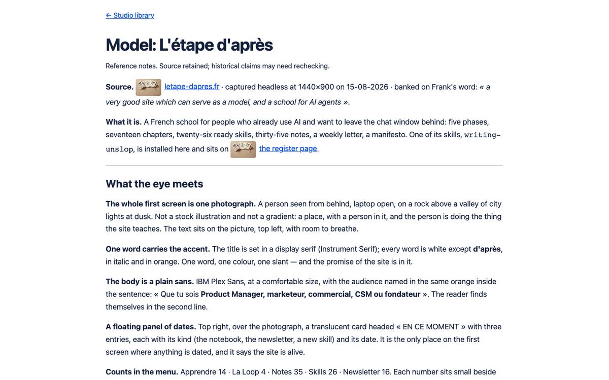 Model: L'étape d'après