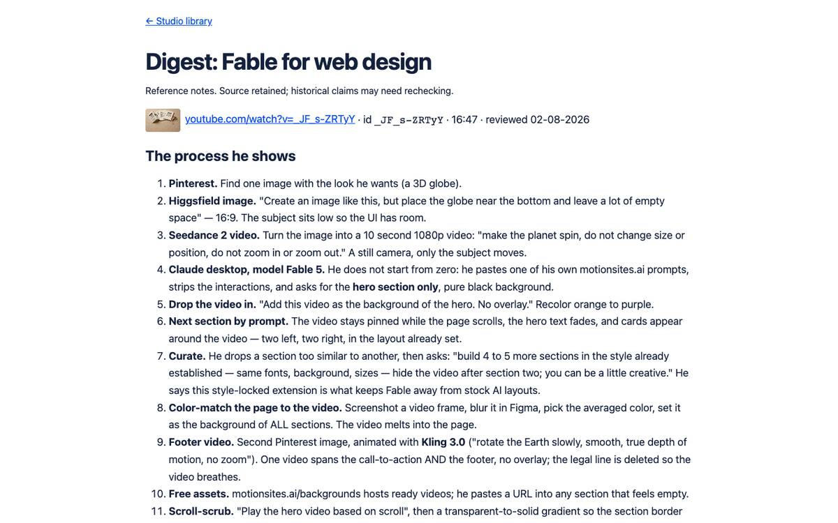 Digest: Fable for web design