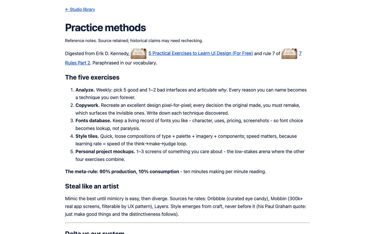 Practice methods