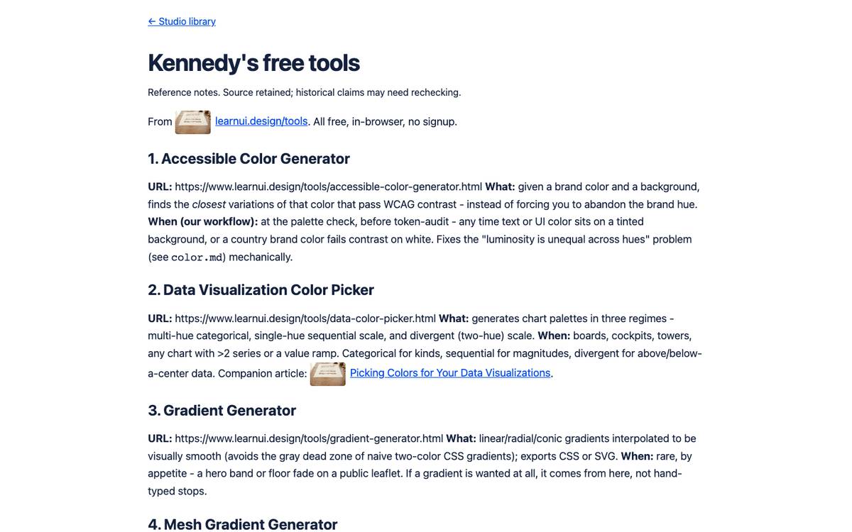 Kennedy's free tools