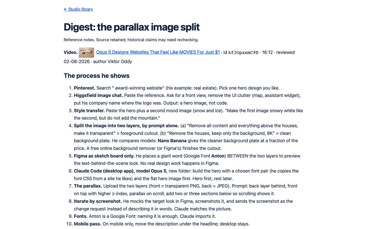 Digest: the parallax image split