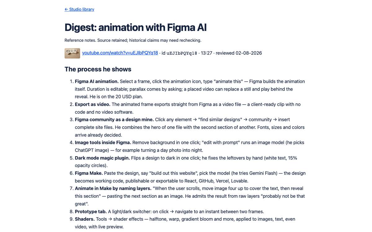 Digest: animation with Figma AI