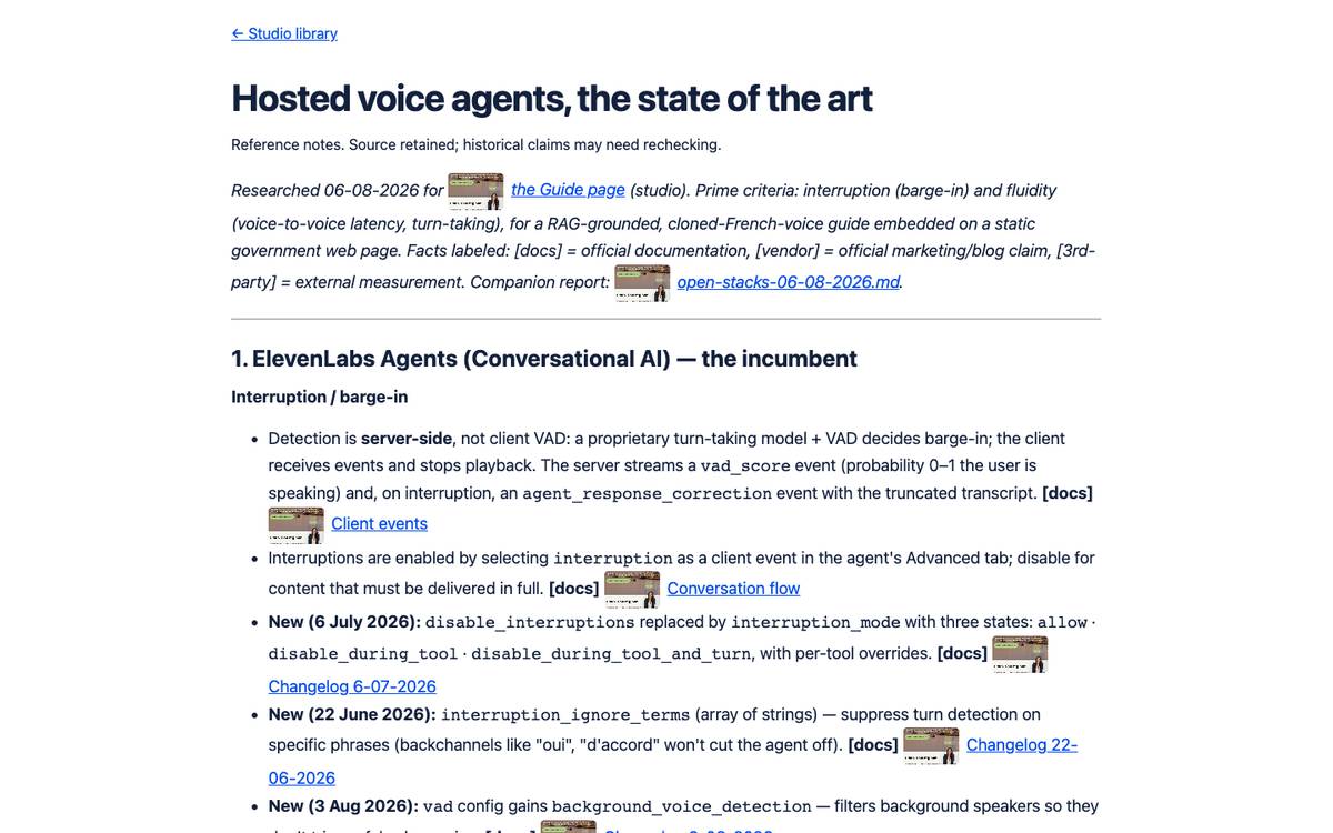 Hosted voice agents, the state of the art