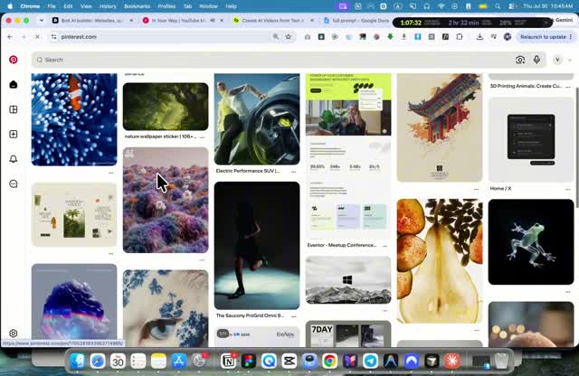 Pinterest search results grid for abstract 3D forms