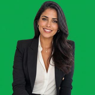 Her portrait on flat green