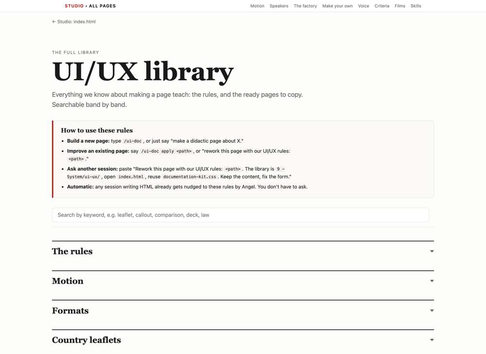 all.html as it opens: six closed rows and nothing else
